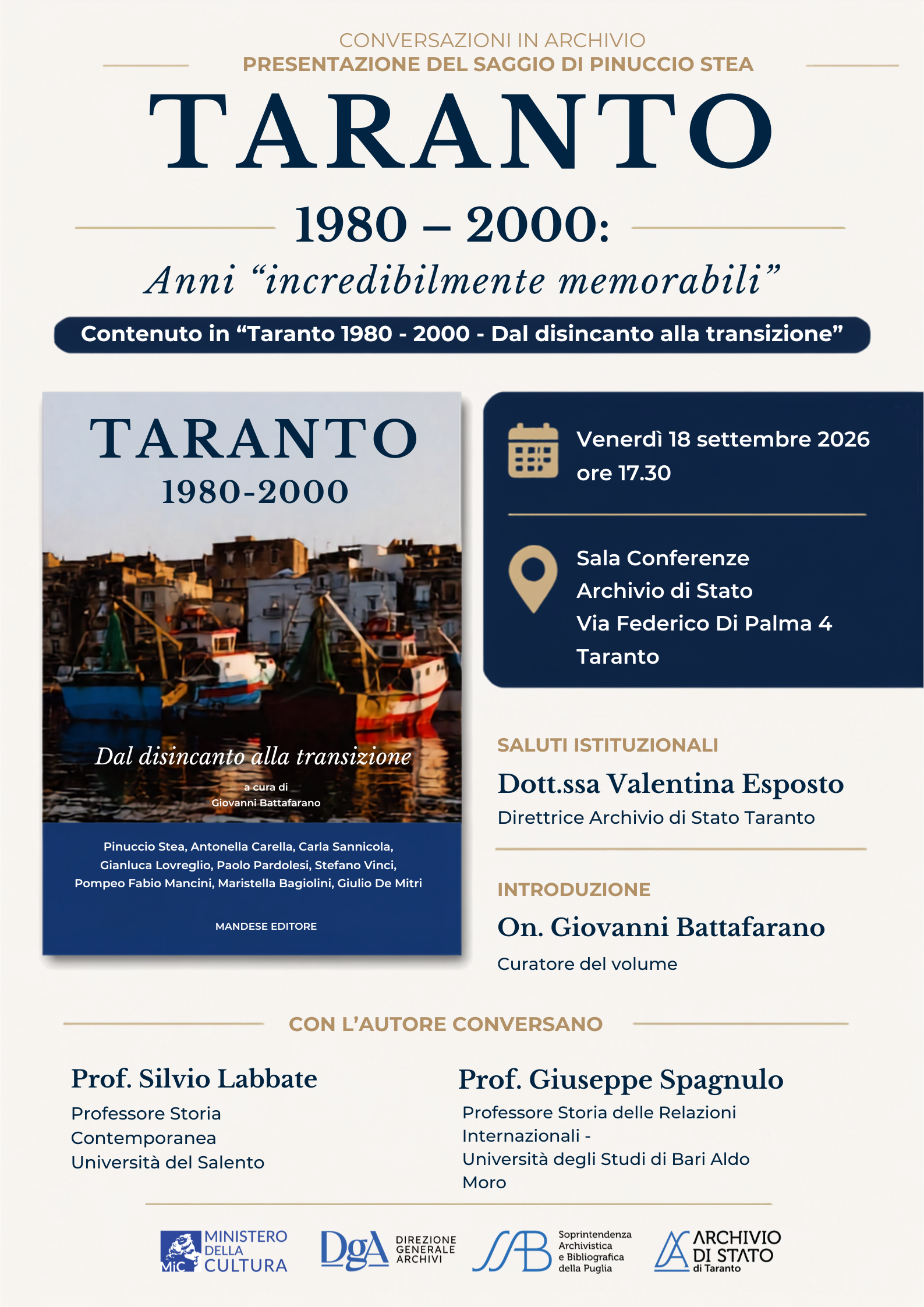 Conversazioni in Archivio: Taranto 1980–2000